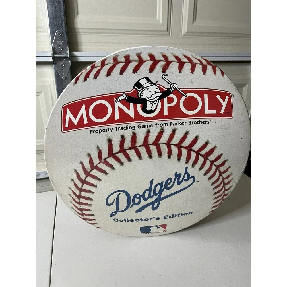 Vintage Monopoly MLB LA Dodgers Collector's Edition Round Box Board Game NEW